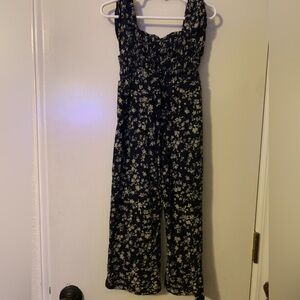 GAP Navy Floral Jumpsuit